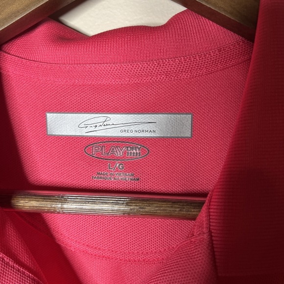 Women's GREG NORMAN Size Large Golf Sleeveless Polo PlayDry Golf‎ Tank Top Pink - Picture 5 of 7